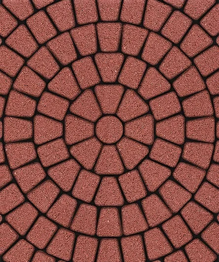 Тротуарная плитка Классико круговая <span>цвет Красный</span>